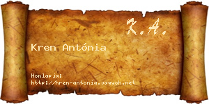 Kren Antónia névjegykártya